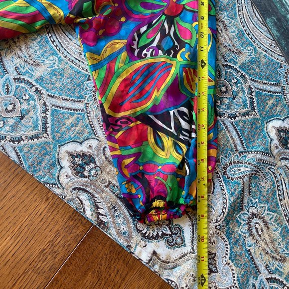 Diane Freis Two Piece Psychedelic Drop Waist Skirt Set Vintage Boho Festival VTG - Picture 14 of 16